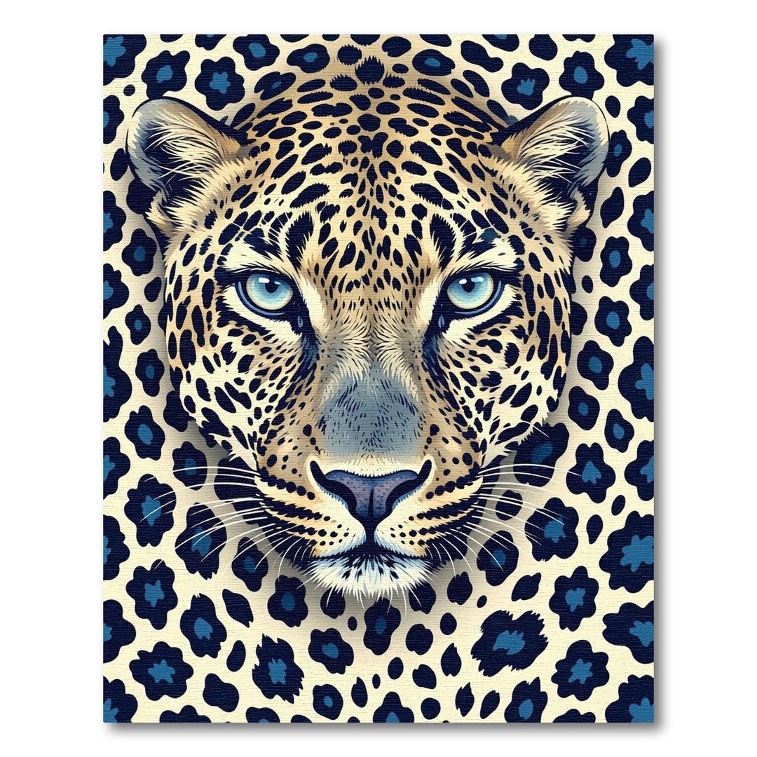 Wild Blue Eyed Leopard Spots Rug
