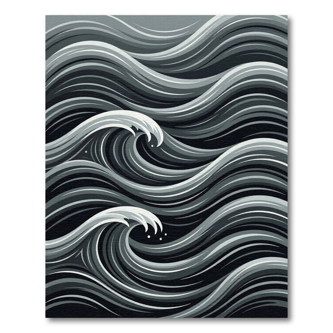 Dynamic Monochrome Swirls Rug