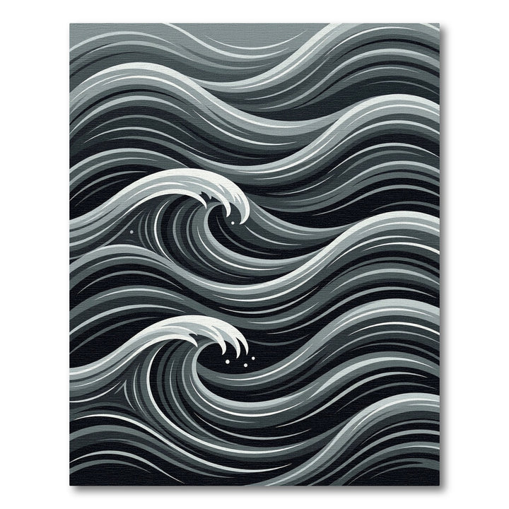 Dynamic Monochrome Swirls Rug