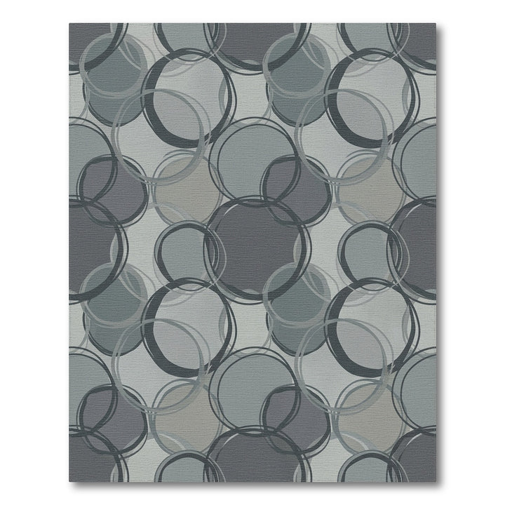 Monochromatic Textured Circles Overlay Rug