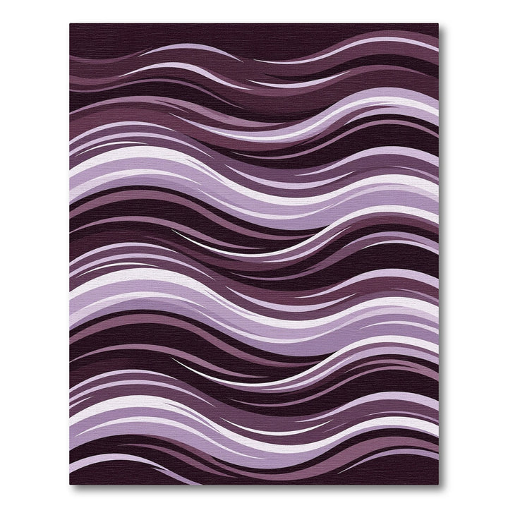 Elegant Plum Wave Abstract Rug