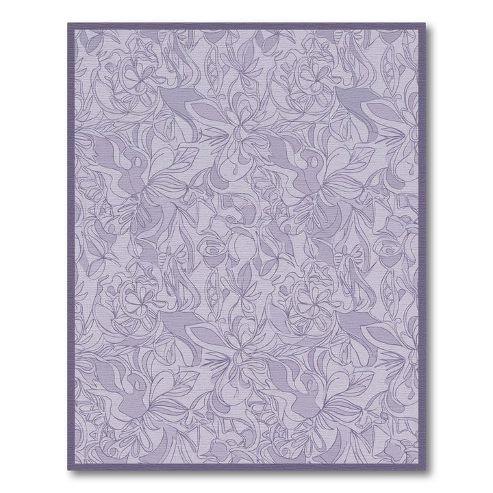 Lavender Floral Outline Medallion Rug