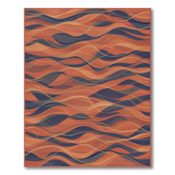 Abstract Area Wave Orange Abstract Wave Area Rug