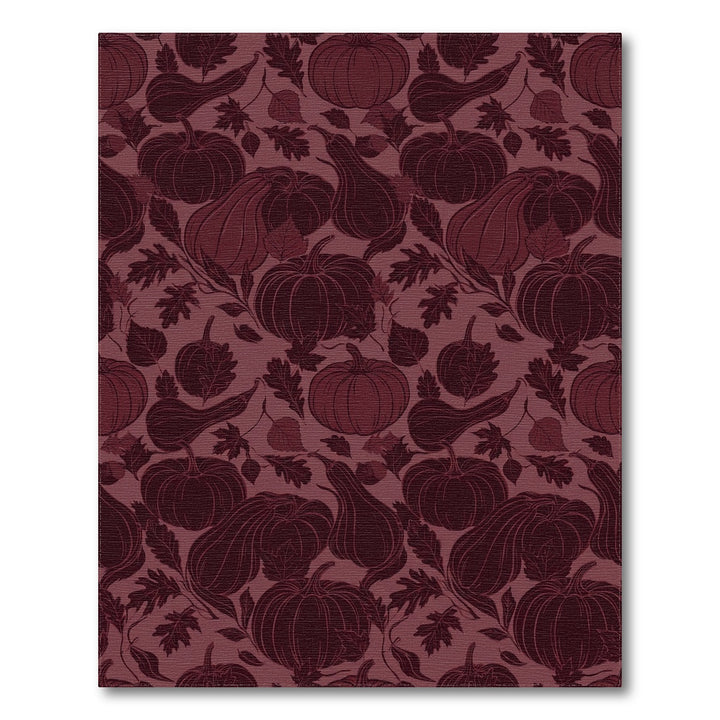 Dark Red Autumn Pumpkin Vine Arrangement Rug