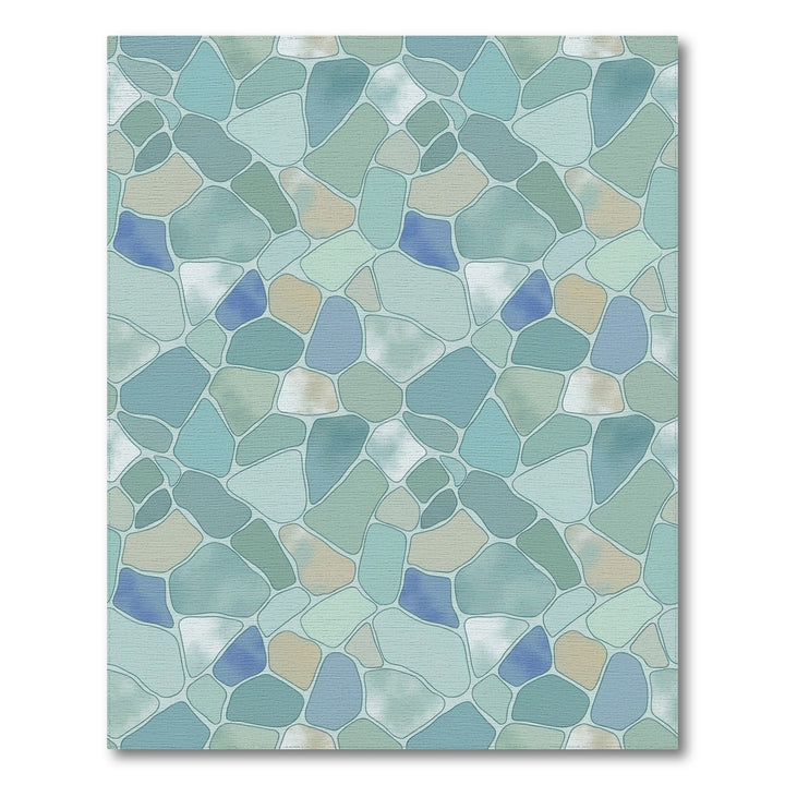 Ocean Blue Stone Mosaic Rug