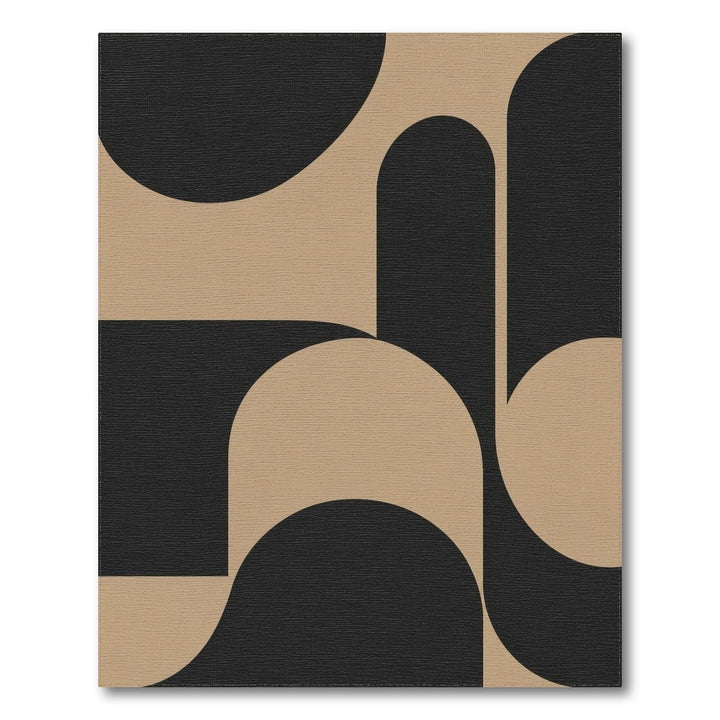 Black Beige Abstract Area Rug