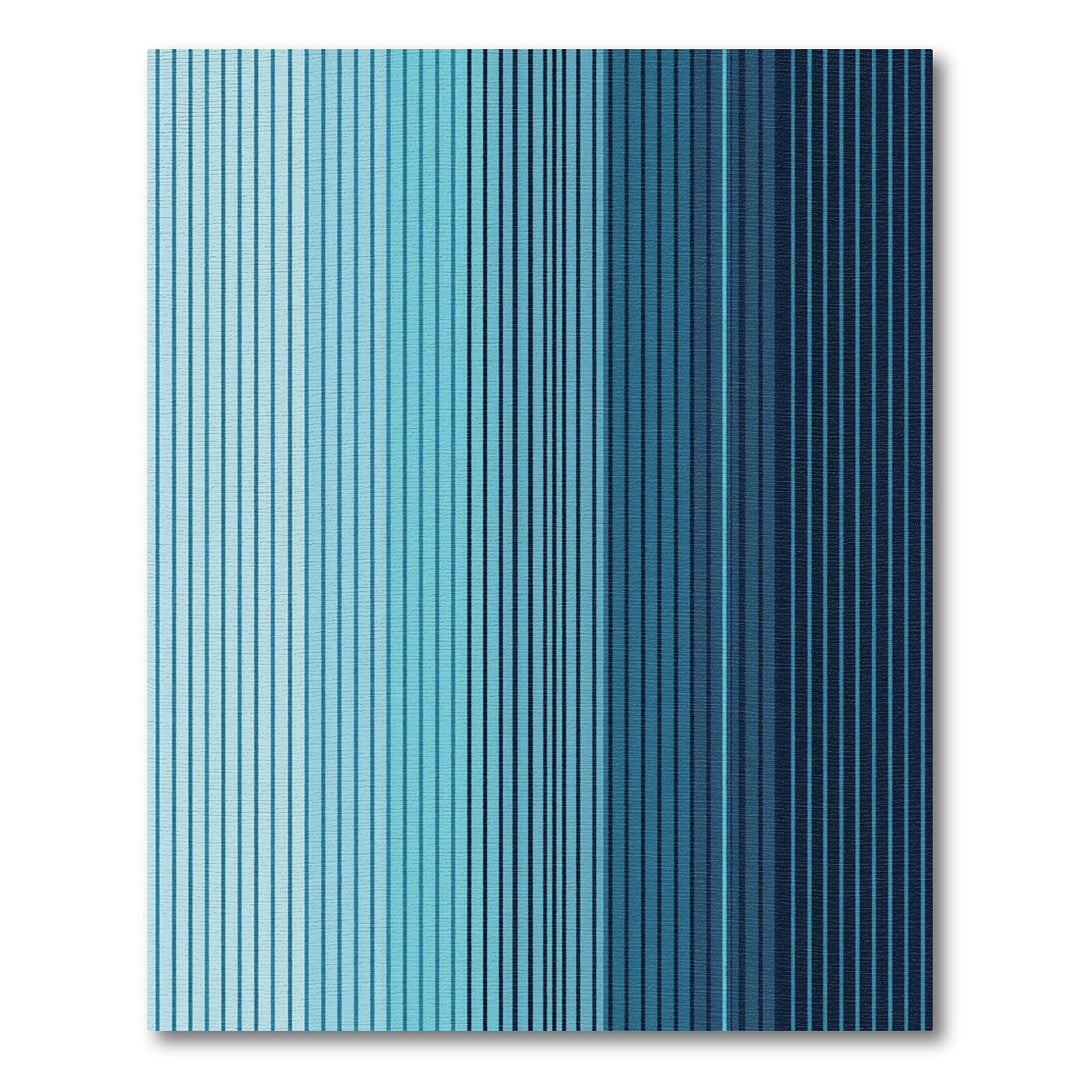 Oceanic Blue Vertical Stripe Rug