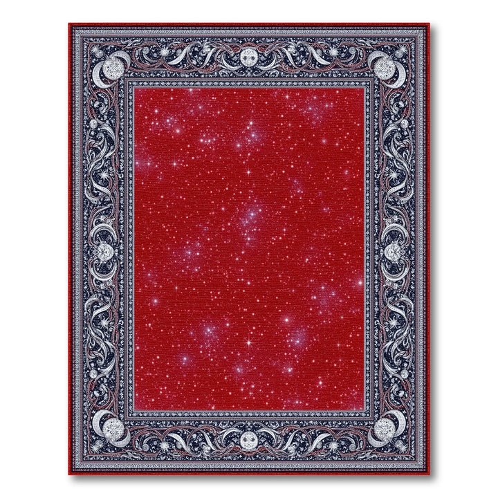 Red Starry Celestial Area Rug