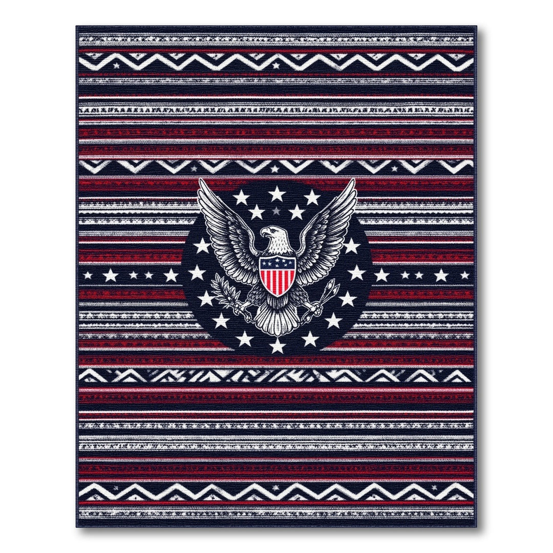 Patriotic Eagle Red White Blue Area Rug