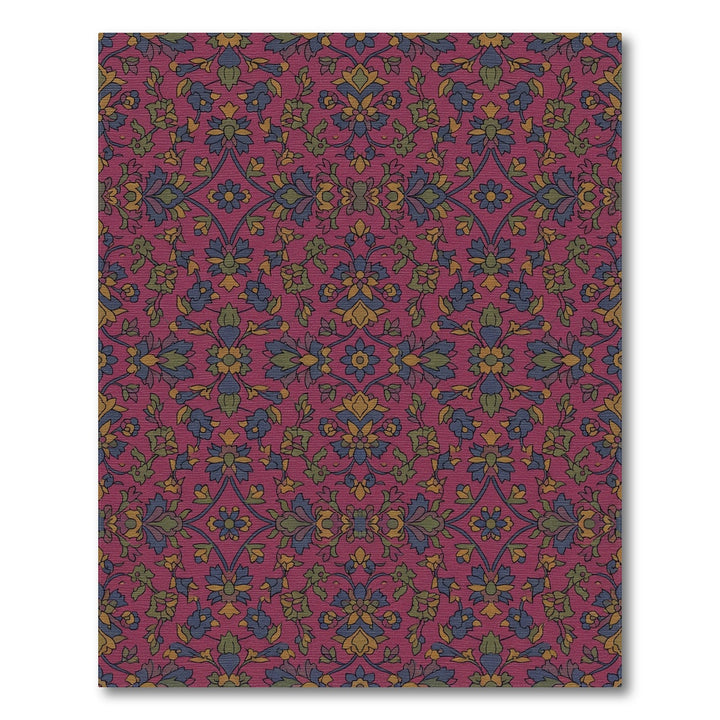 Ornate Crimson Floral Arabesque Rug