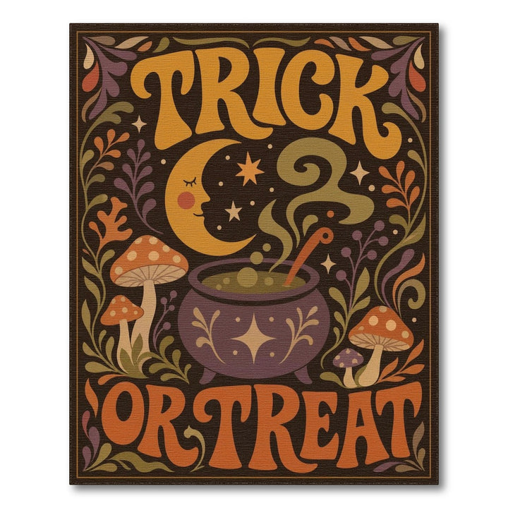 Trick or Treat Cauldron Mushroom Area Rug