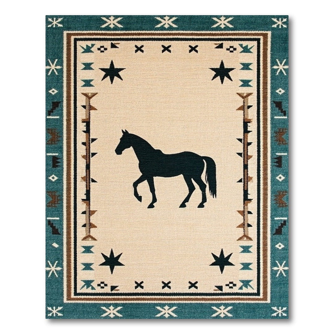 Southwestern Horse Silhouette Area Rug