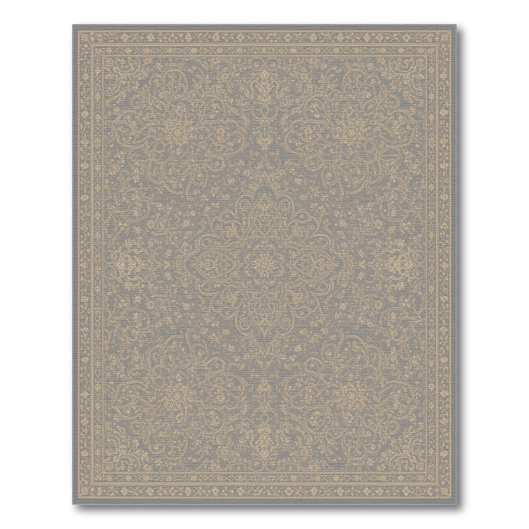 Traditional Persian Grey Persian Medallion Area Rug