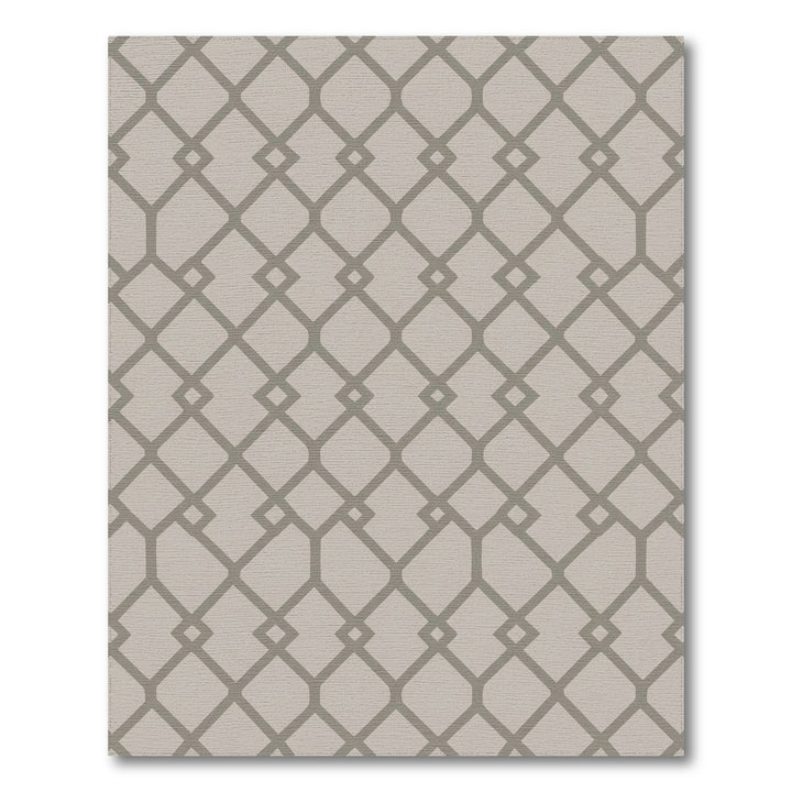 Neutral Gray Lattice Geometric Rug