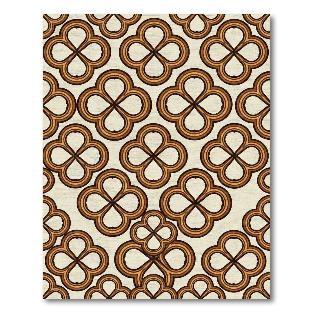 Retro Clover Bloom Ochre Rug
