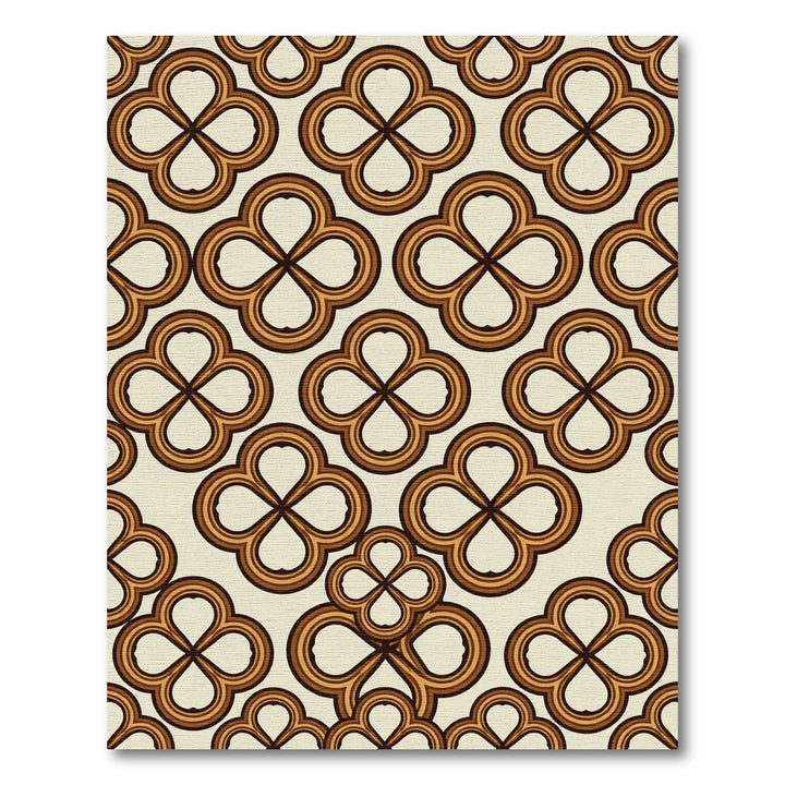 Retro Clover Bloom Ochre Rug