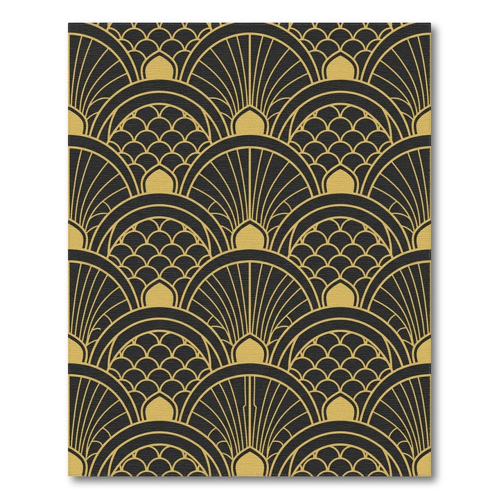Gold Black Art Deco Fan Rug