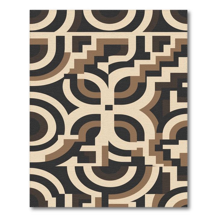 Modern Geometric Brown Area Rug