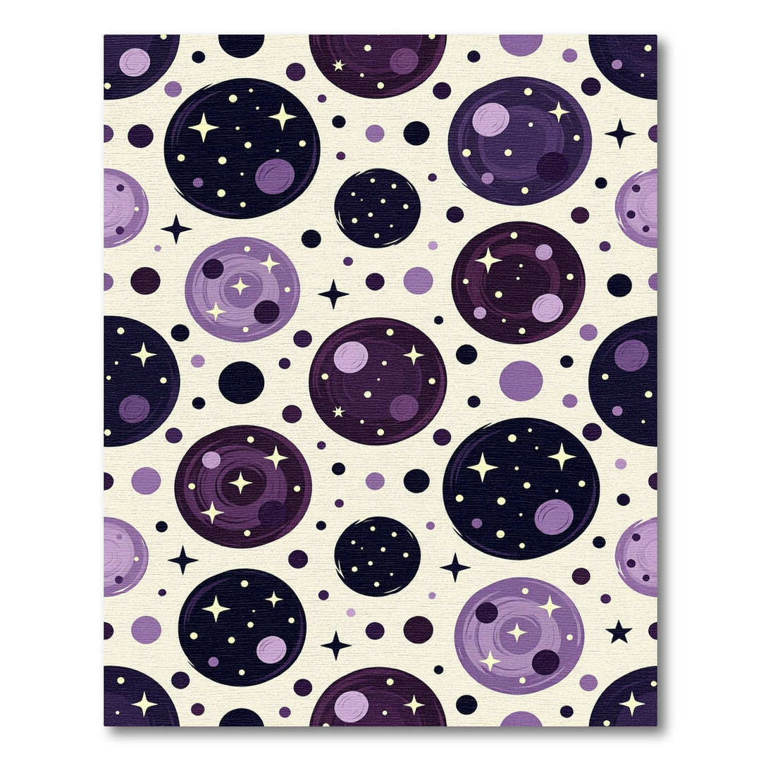 Celestial Purple Starry Planets Rug