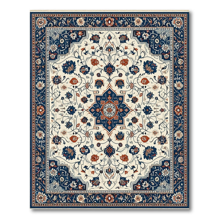 Medallion Blue Persian Floral Medallion Area Rug
