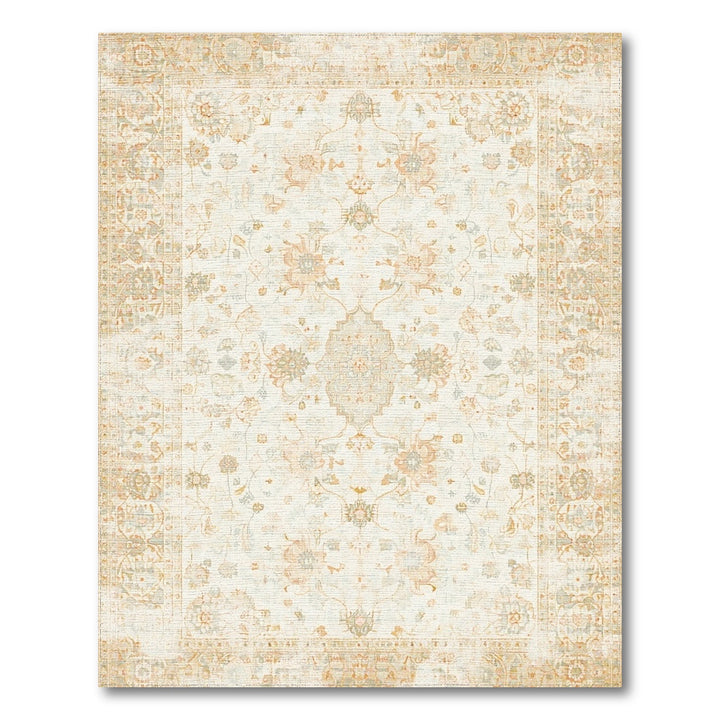 Beige Vintage Floral Persian Area Rug