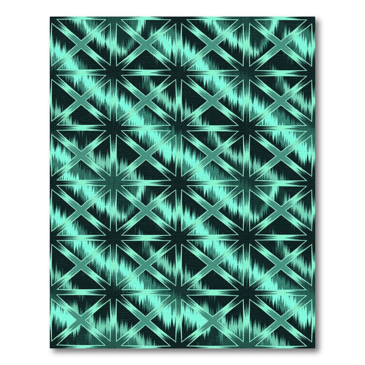Aqua Teal Geometric Starburst Rug