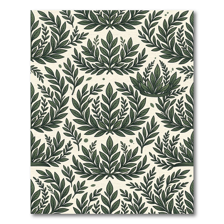 Classic Green Leaf Wreath Arrangement Rug