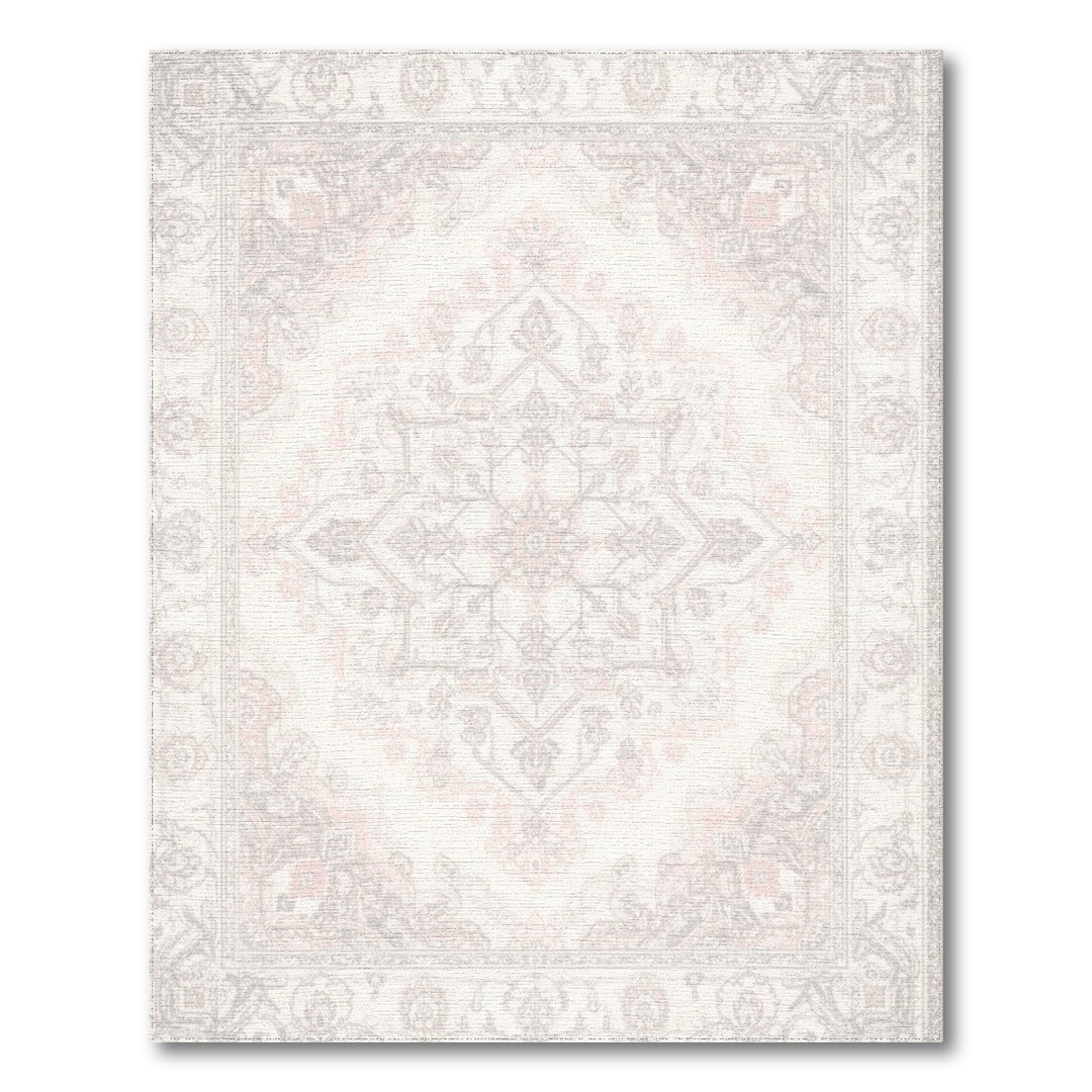 Traditional Persian Medallion Blush Pink Persian Medallion Area Rug