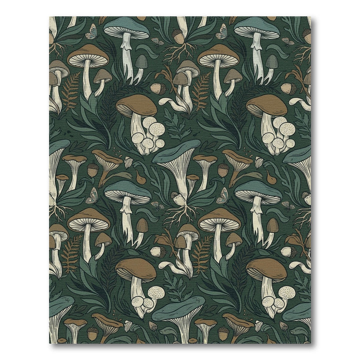 Enchanted Forest Mushroom Woodland Tapestry Rug