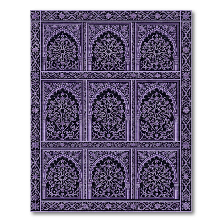 Elegant Purple Arabesque Arch Rug