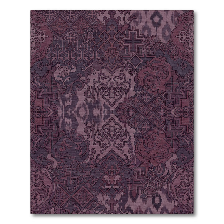 Deep Plum Patchwork Medallion Textile Rug