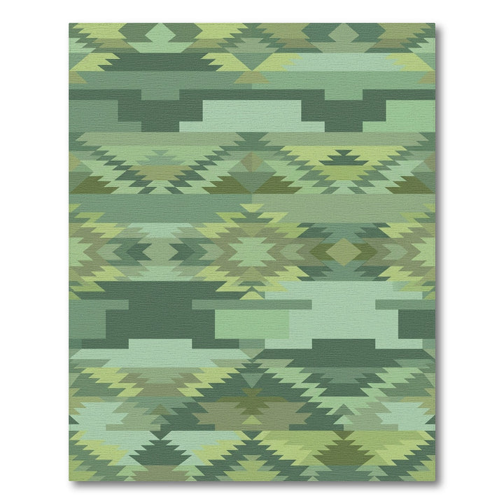 Sage Green Geometric Summit Rug