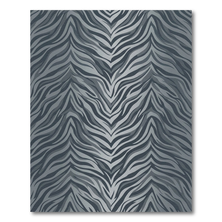 Monochrome Gray Zebra Stripes Rug