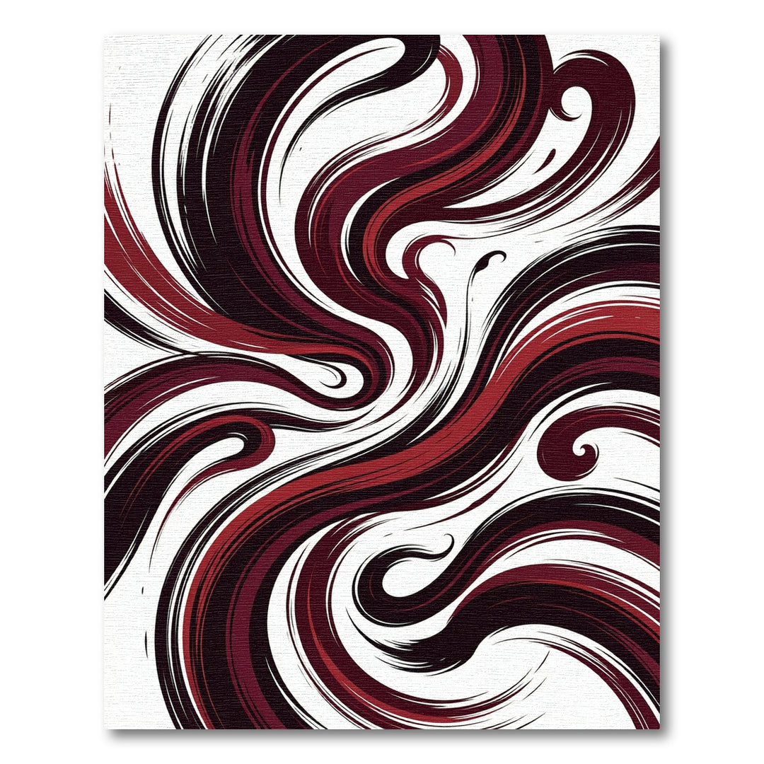 Crimson Swirl Abstract Area Rug
