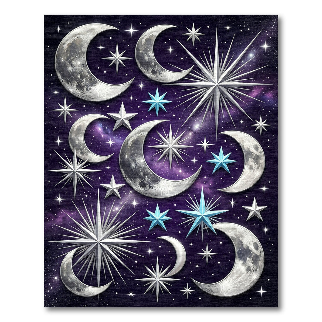 Cosmic Celestial Moon Starry Night Rug