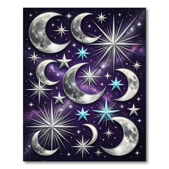 Cosmic Celestial Moon Starry Night Rug