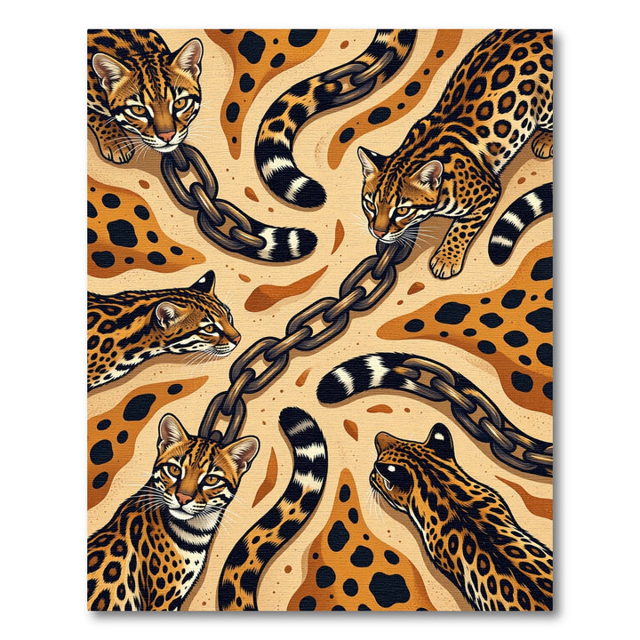 Ocelot Chain With Spotted Fur Rug