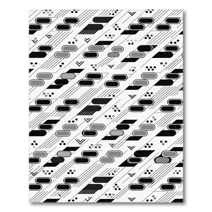 Black White Geometric Area Rug