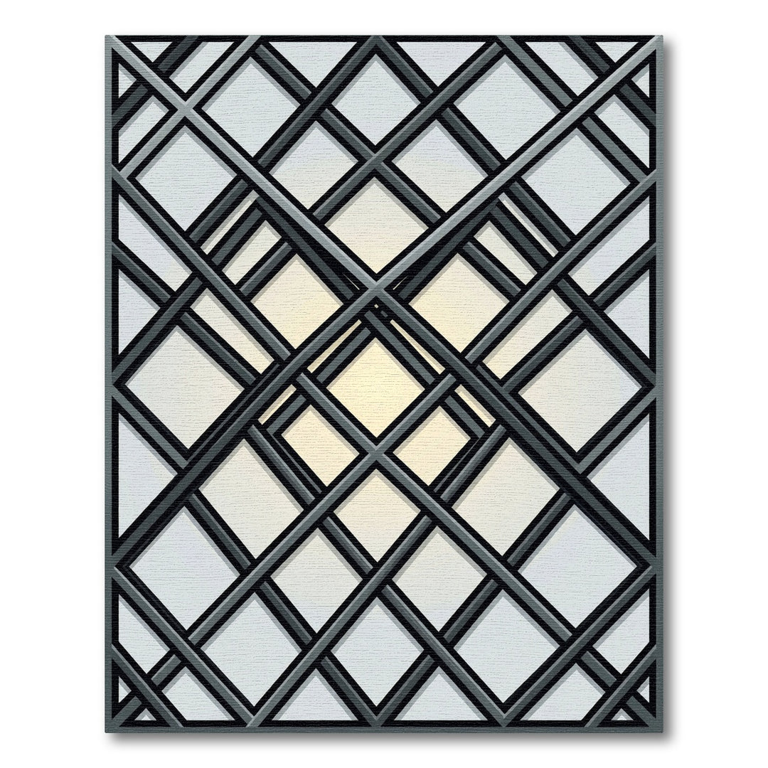 Modern Gray Intersecting Lines Rug