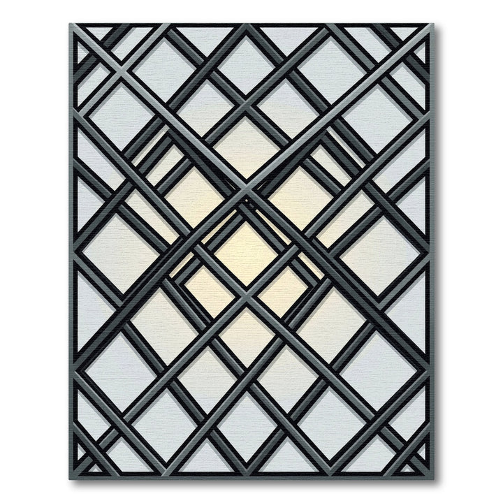 Modern Gray Intersecting Lines Rug