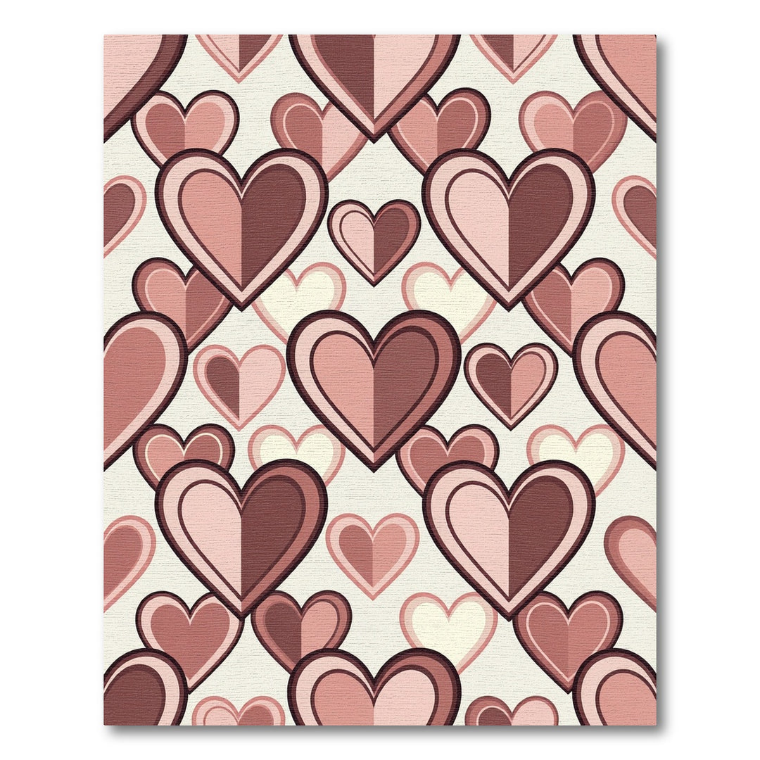 Pink Hearts Geometric Valentine Rug