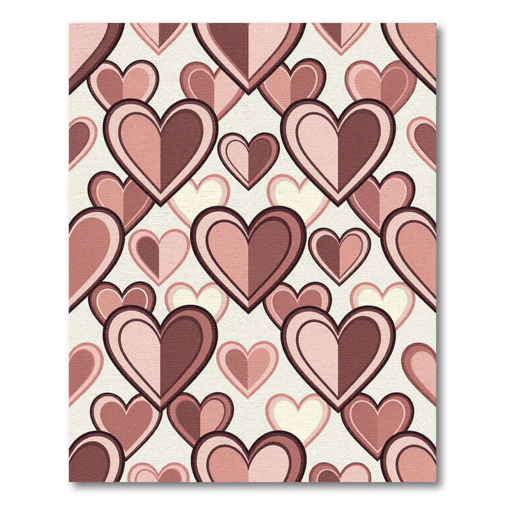 Pink Hearts Geometric Valentine Rug