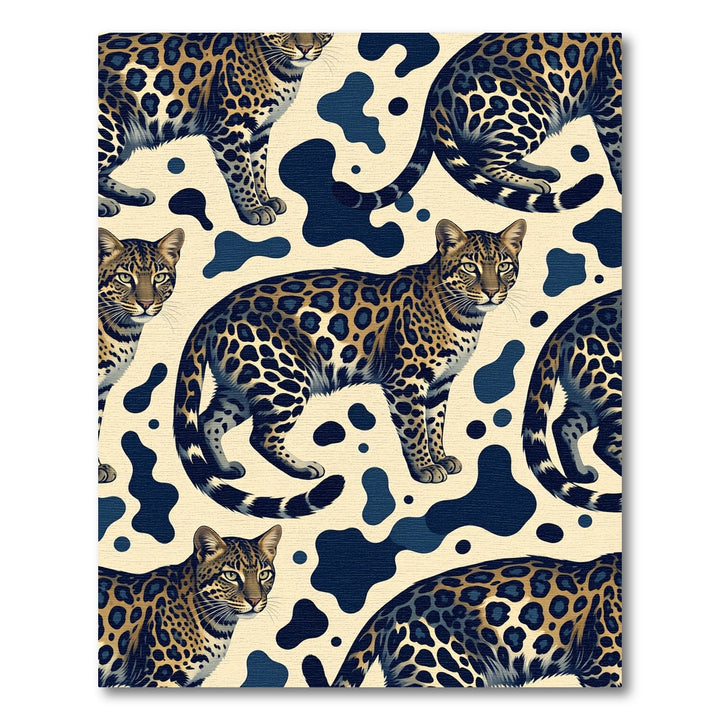 Elegant Leopard Spot Aqua Background Rug