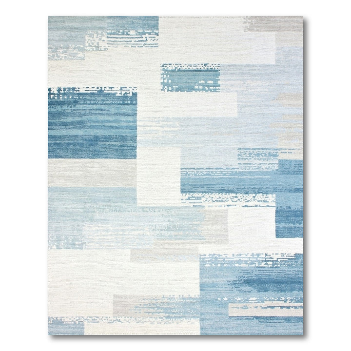 Blue Geometric Modern Area Rug