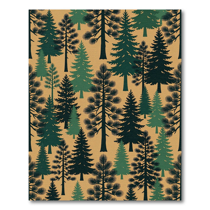 Forest Evergreen Trees Silhouette Rug