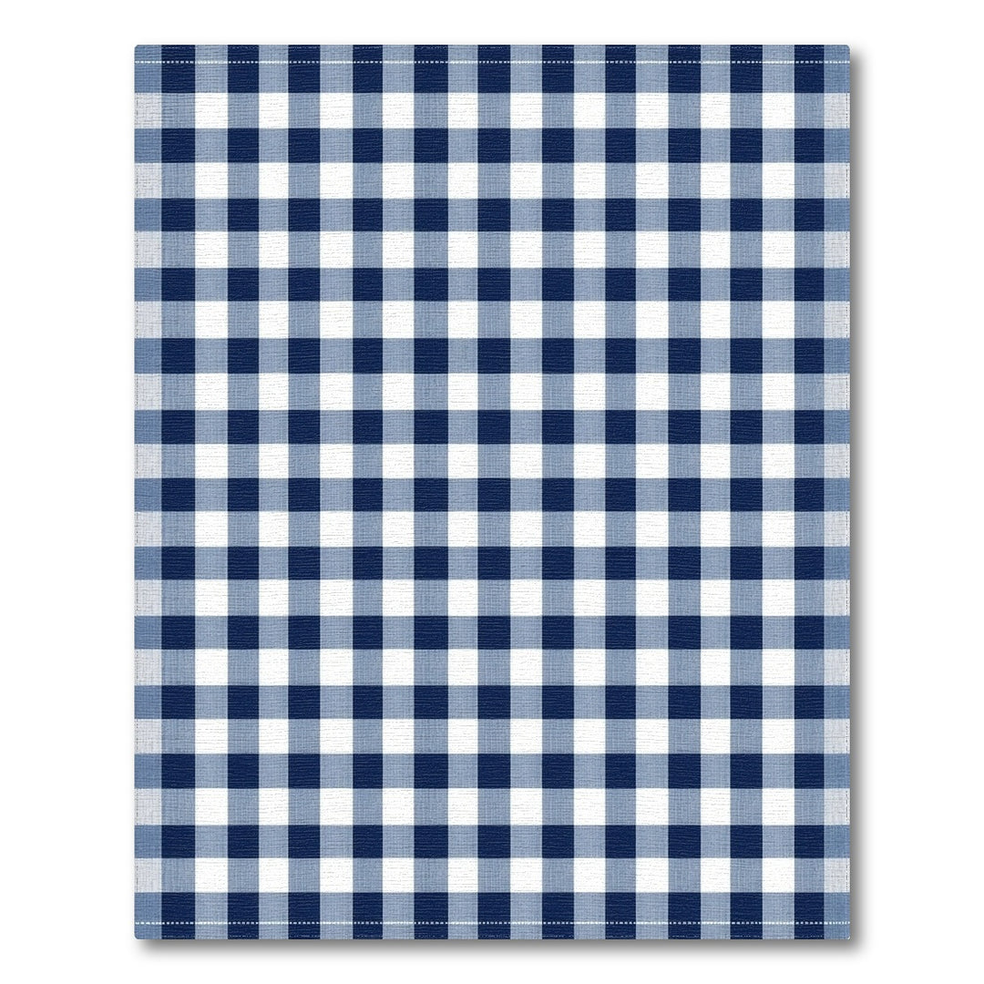 Blue and Teal Geometric Modern Navy Blue Checkered Washable Area Rug