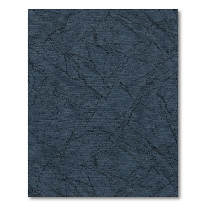 Deep Blue Cracked Stone Texture Rug