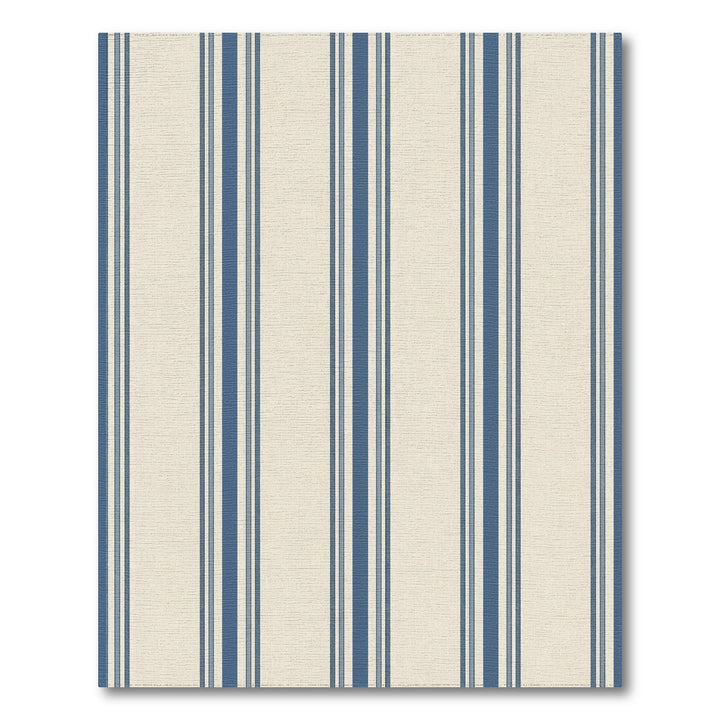 Coastal Cream Blue Striped Drape Rug