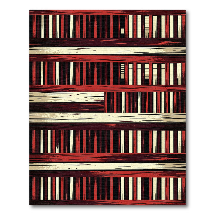 Bold Red and Cream Stripes Rug