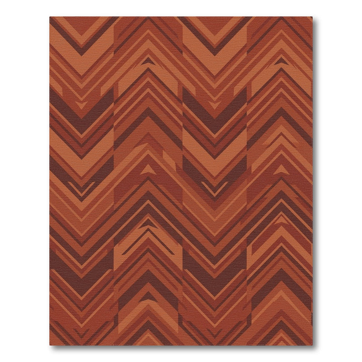 Terracotta Chevron Angled Lines Rug